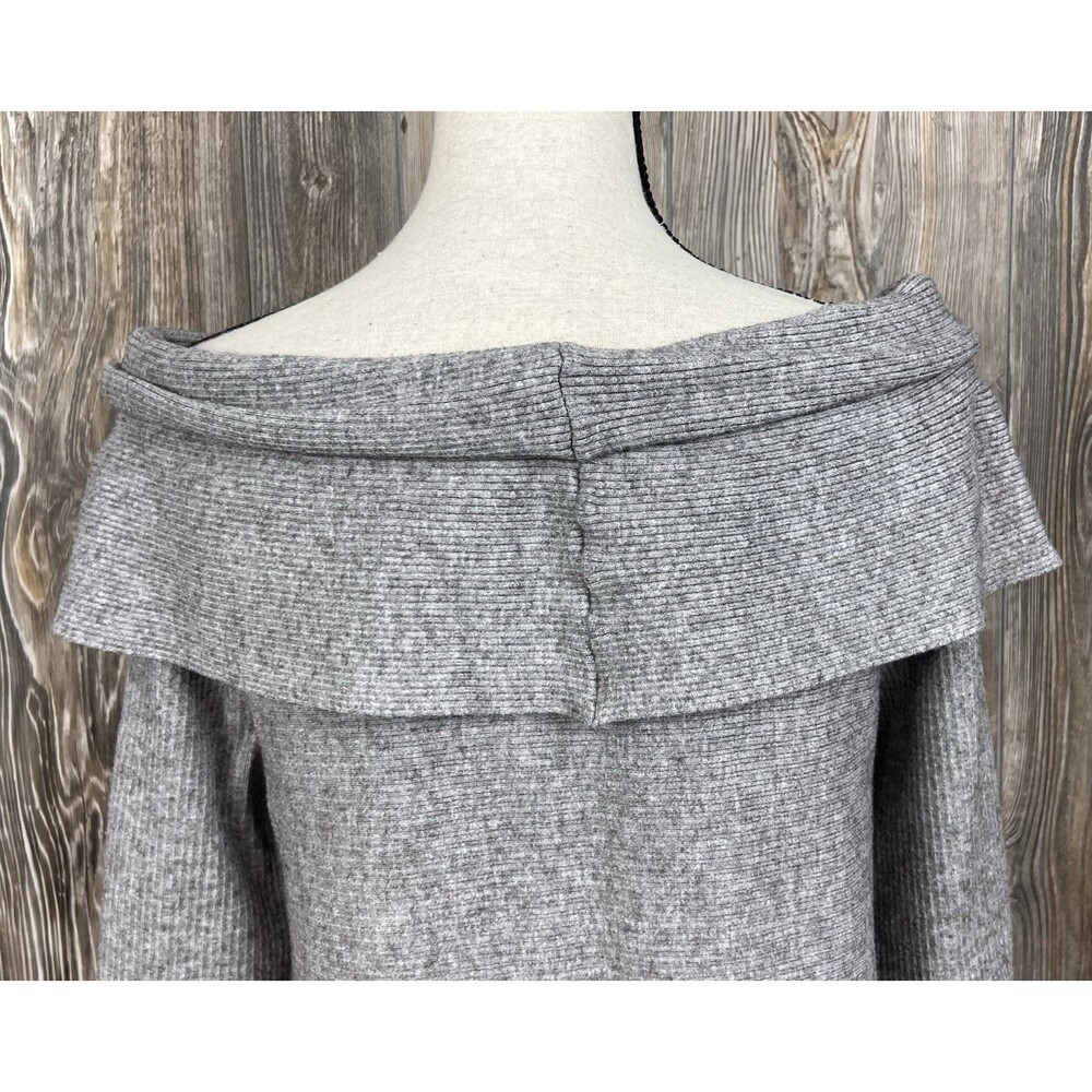 Seraphine Maternity Sweater Grey Knit Cowl Neck MED Soft‎ Cozy Warm Winter Chic - Picture 6 of 14